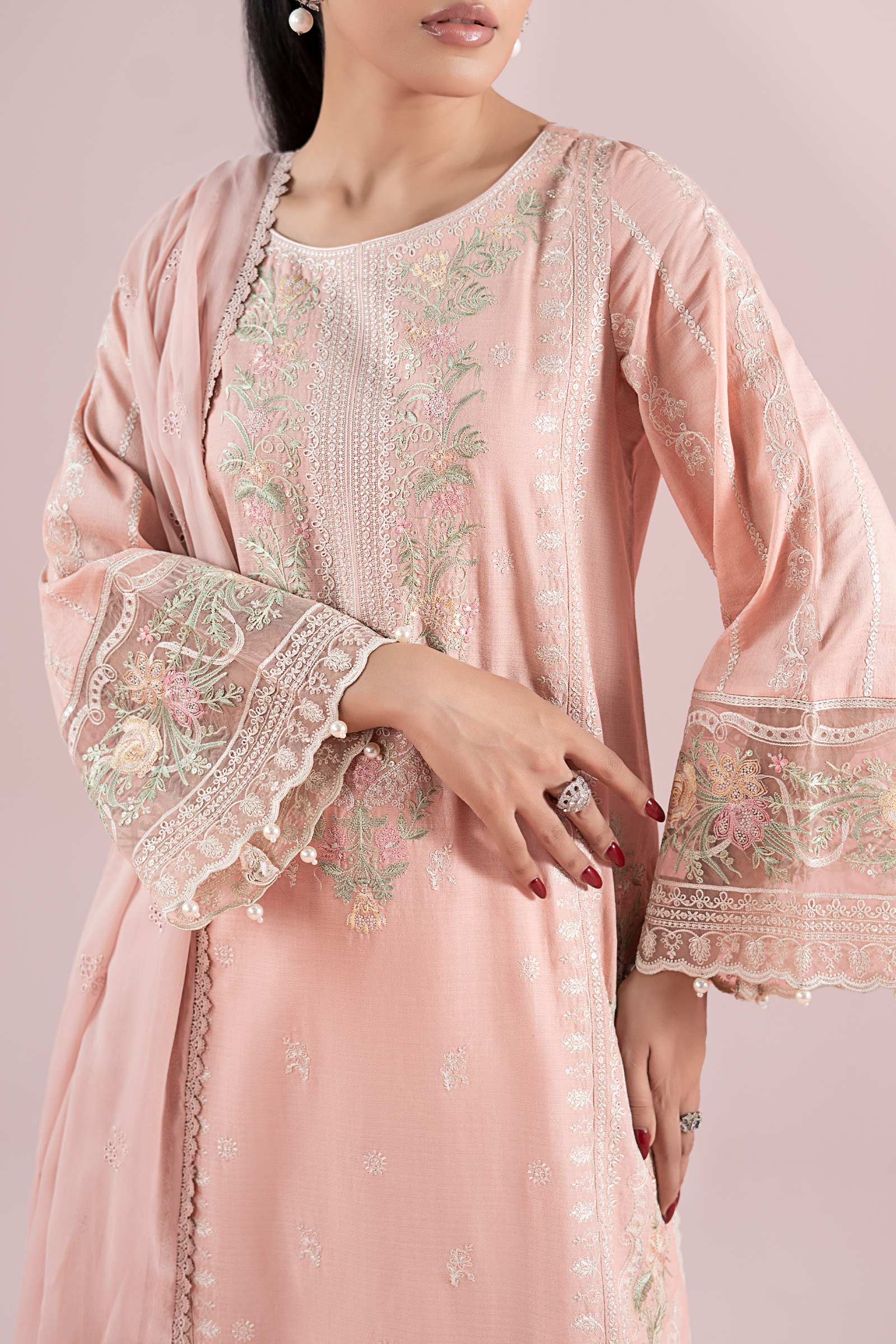 Maria B | Luxury Pret 25 | DW-EA25-25 L Light Pink Dobby