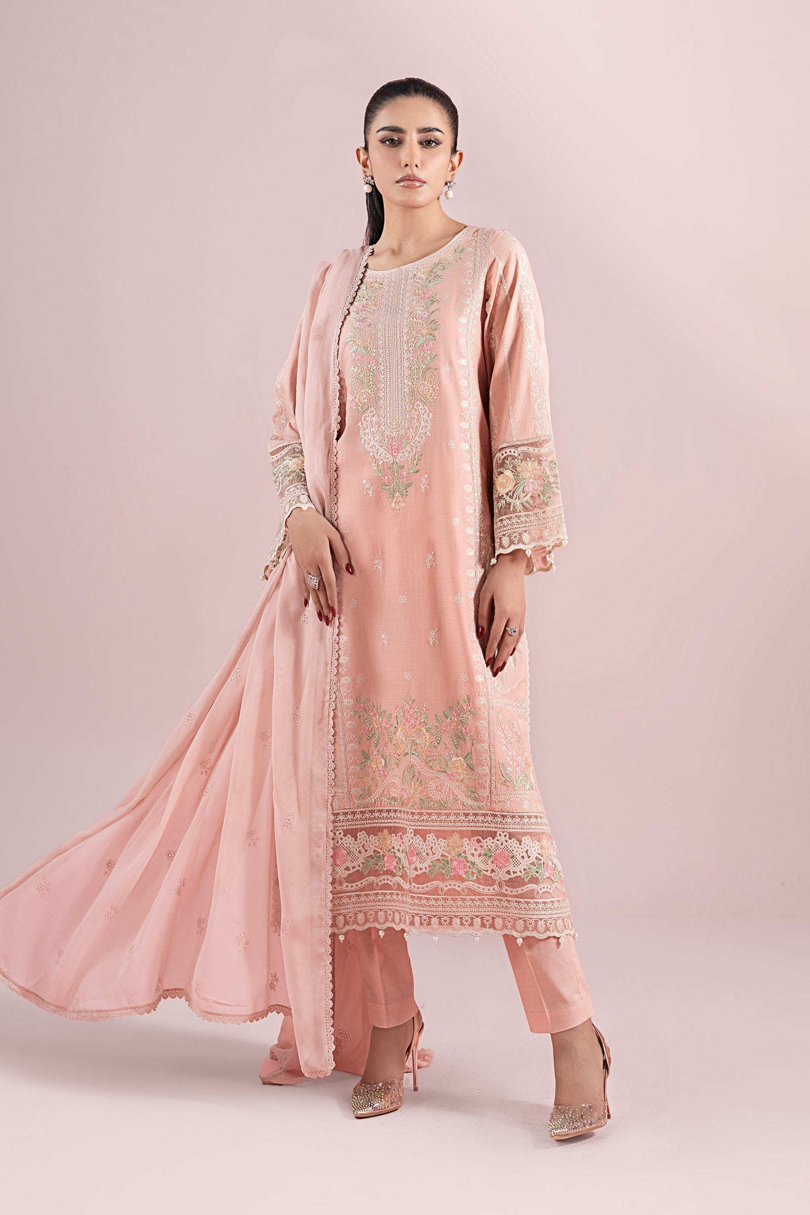 Maria B | Luxury Pret 25 | DW-EA25-25 XS Light Pink Dobby