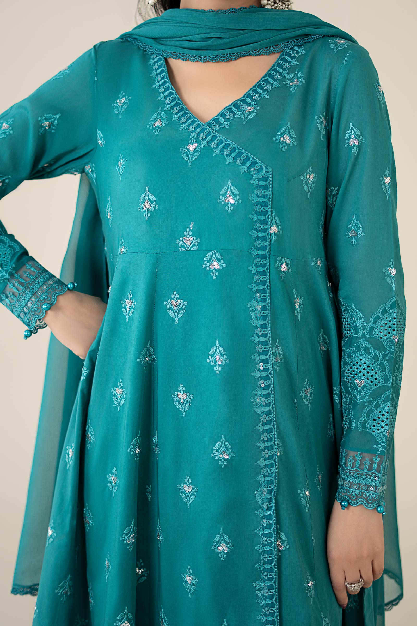 Maria B | Luxury Pret 25 | DW-EA25-61 L Teal Lawn