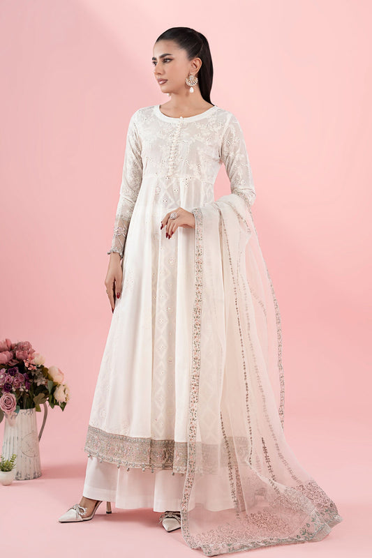 Maria B | Luxury Pret 25 | DW-EA25-65 XS Off White Lawn