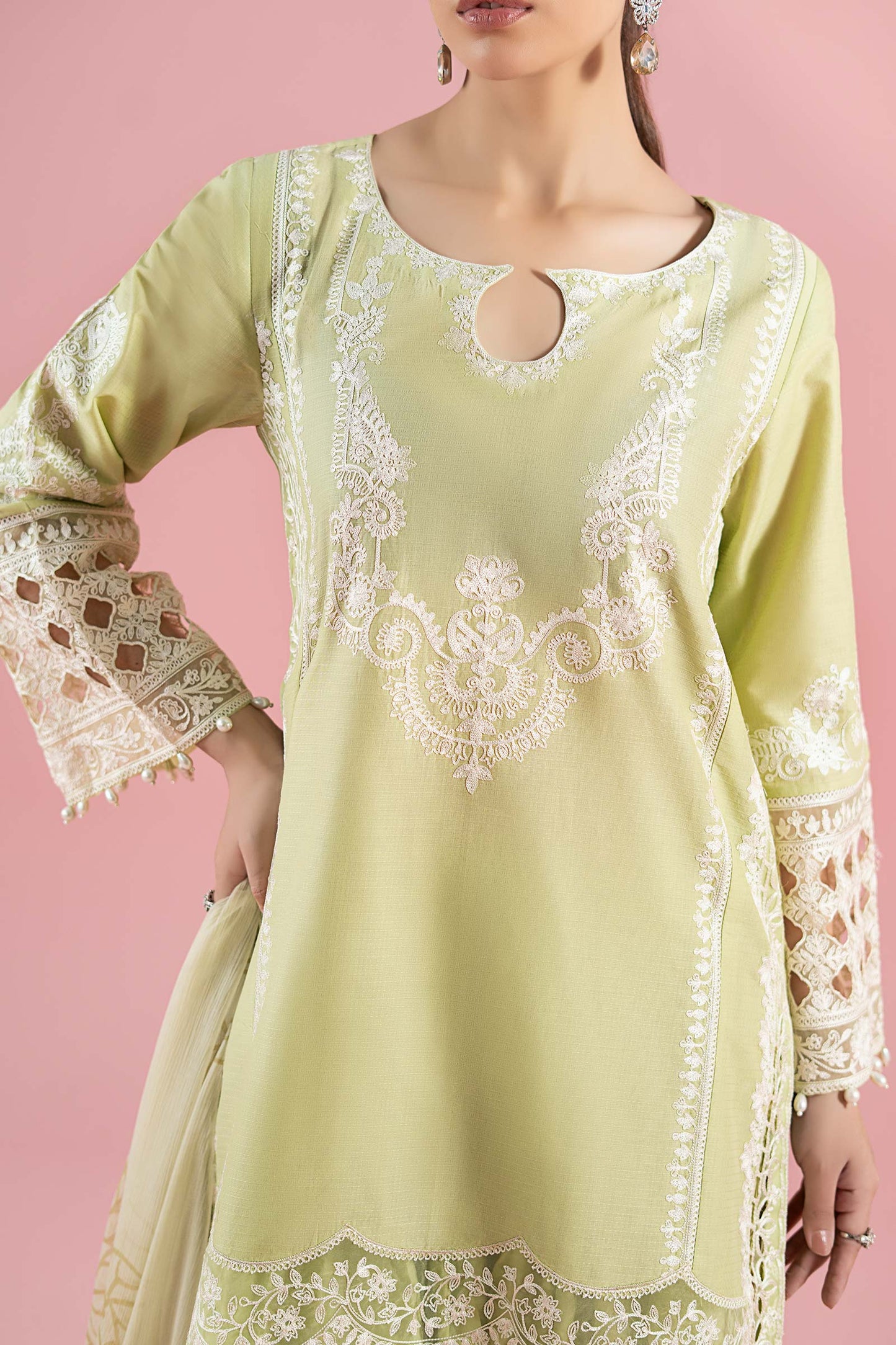 Maria B | Luxury Pret 25 | DW-EA25-66 L Neon Mint Dobby