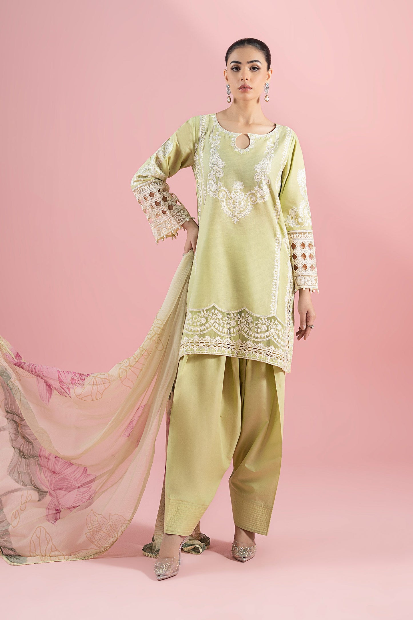 Maria B | Luxury Pret 25 | DW-EA25-66 S Neon Mint Dobby
