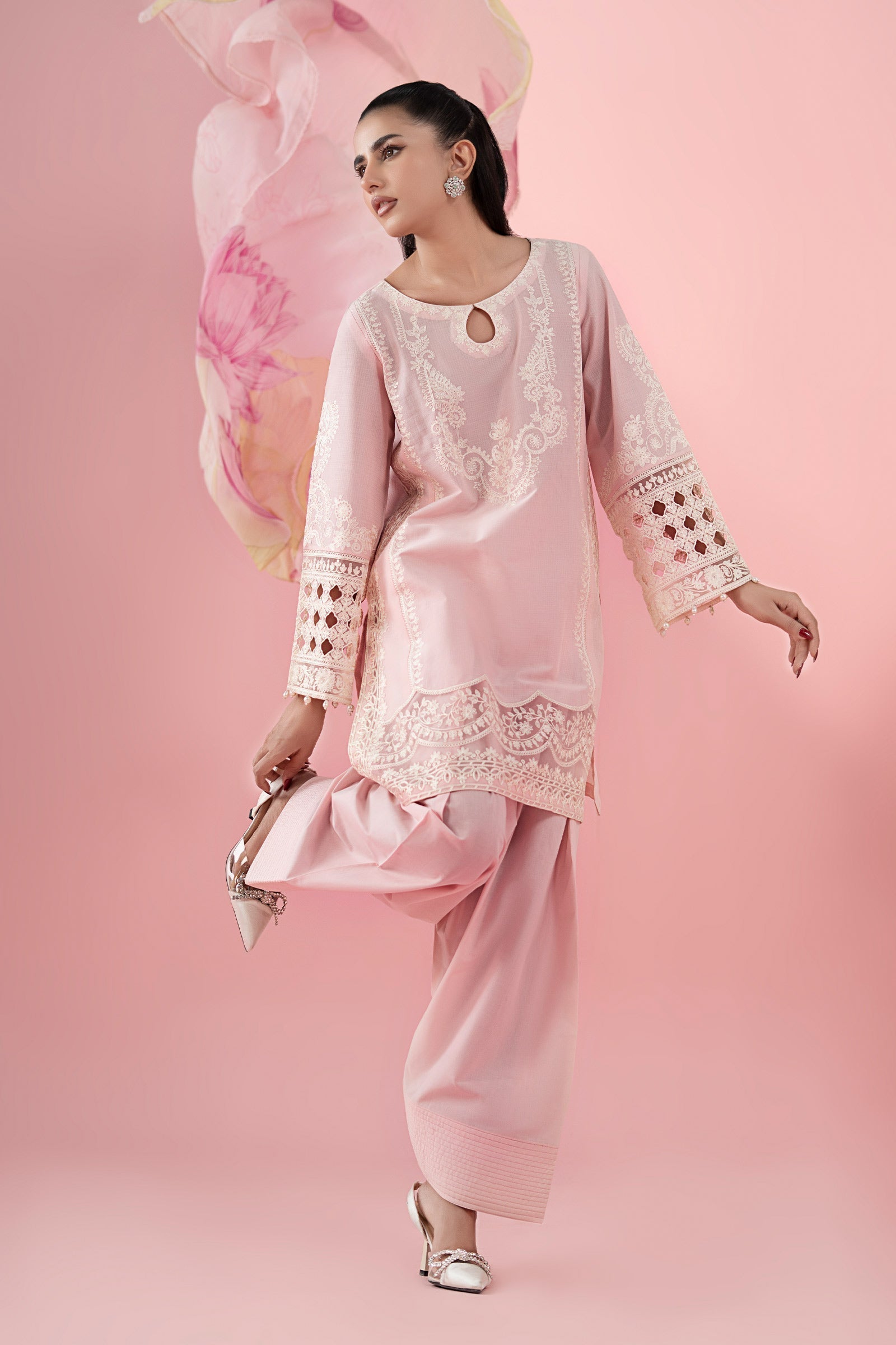 Maria B | Luxury Pret 25 | DW-EA25-66 L Pink Dobby