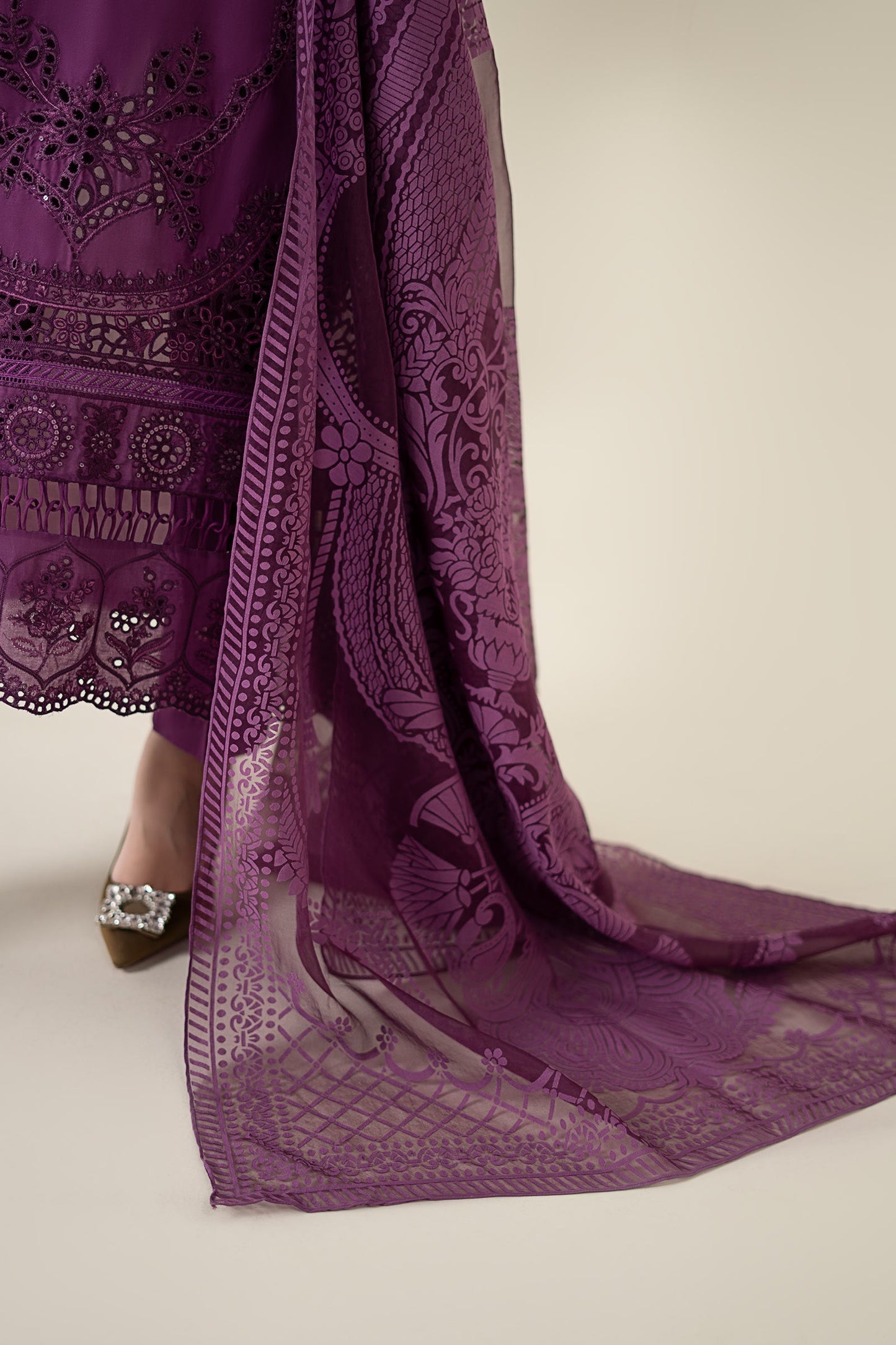 Maria B | Luxury Pret 25 | DW-EA25-74 XL Dark Purple Lawn