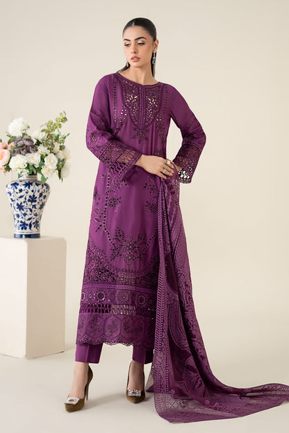 Maria B | Luxury Pret 25 | DW-EA25-74 XS Dark Purple Lawn
