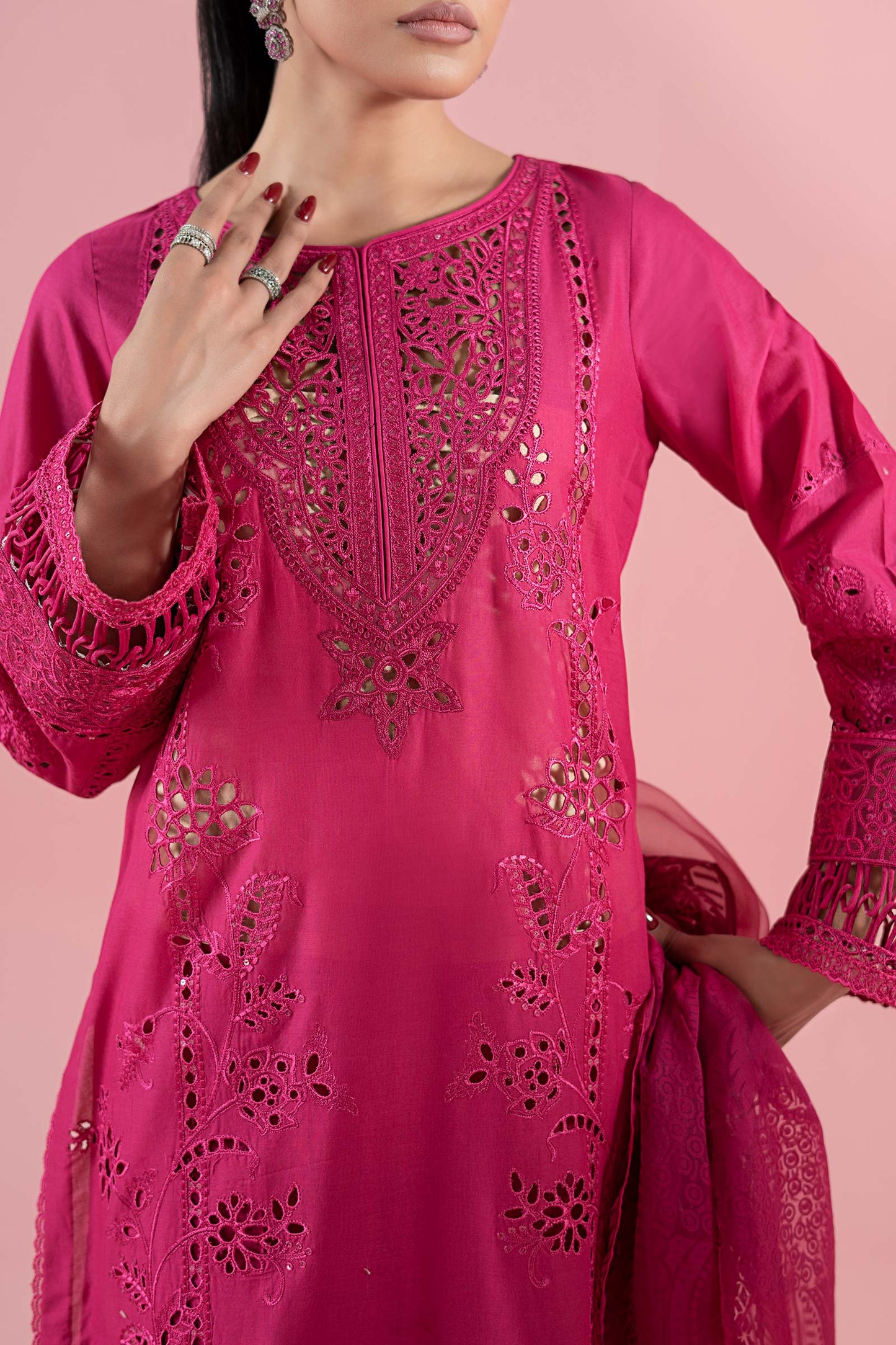 Maria B | Luxury Pret 25 | DW-EA25-74 XL Candy Pink Lawn