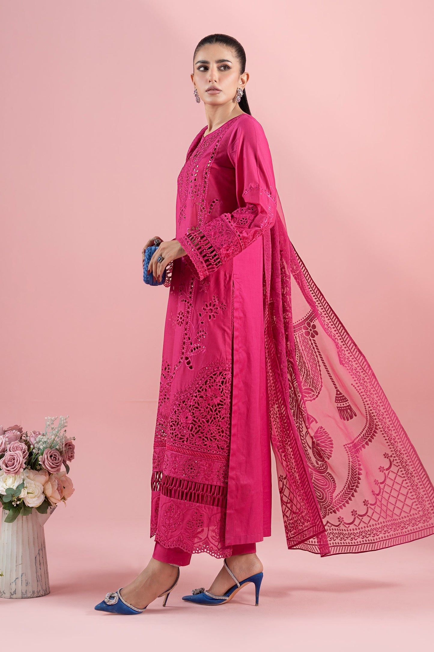 Maria B | Luxury Pret 25 | DW-EA25-74 L Candy Pink Lawn