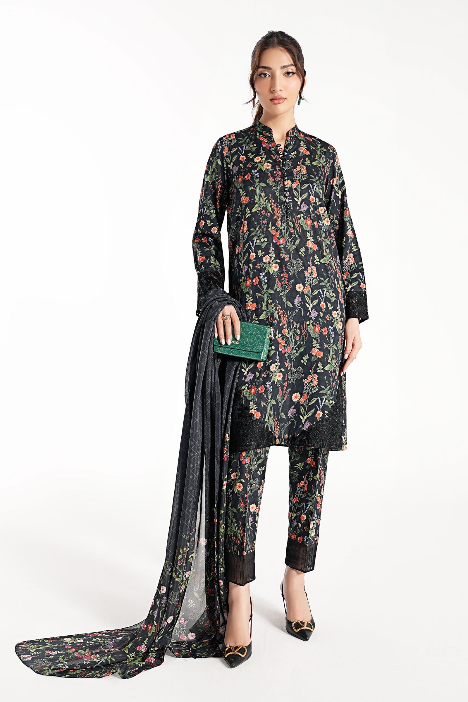 Maria B | Pre Fall Dresses | 3 Piece Embroidered Suit NN - Pakistani Designer Dress - by Maria B - Type : Ladies Clothes - 100% Original at Saira Sultan