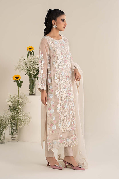 Maria B | Casual Pret 25 | DW-EF25-02 XL Off White Poly Organza