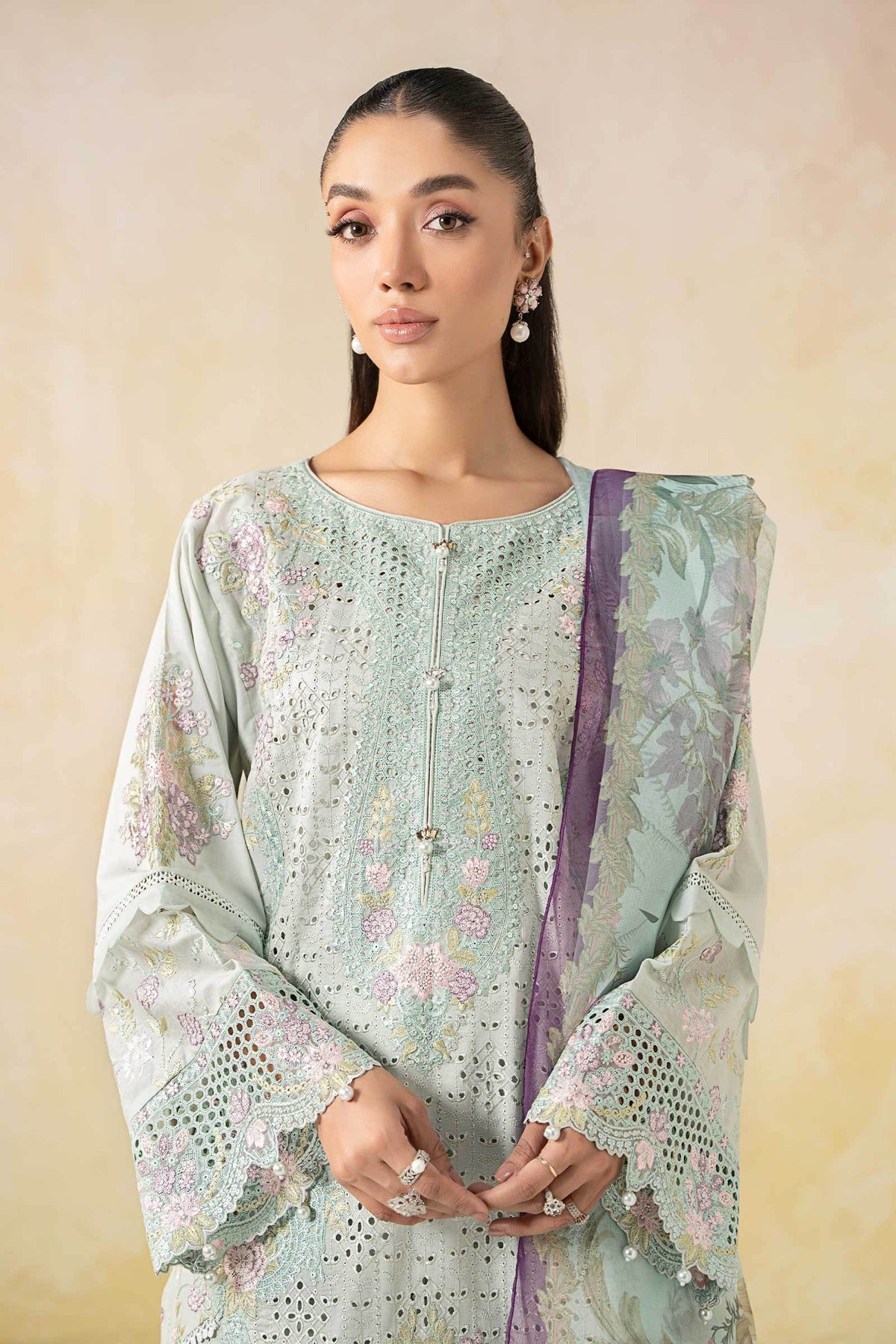 Maria B | Formal Wears | DW-EF25-04 L Ice Blue Lawn