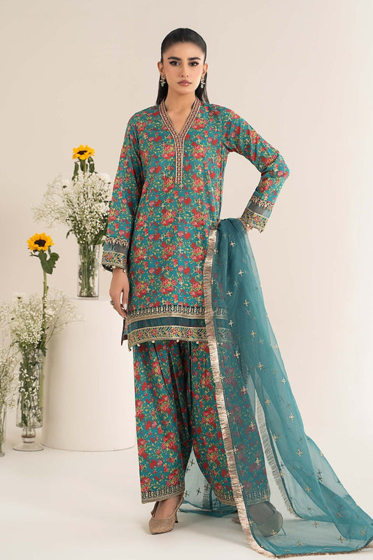 Maria B | Formal Wears | DW-EF25-09 XS Dark Teal Lawn