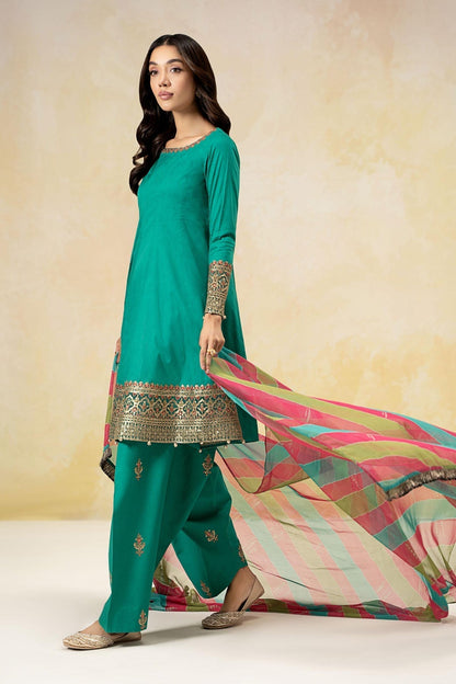 Maria B | Formal Wears | DW-EF25-10 XL Ferozi Jacquard Lawn