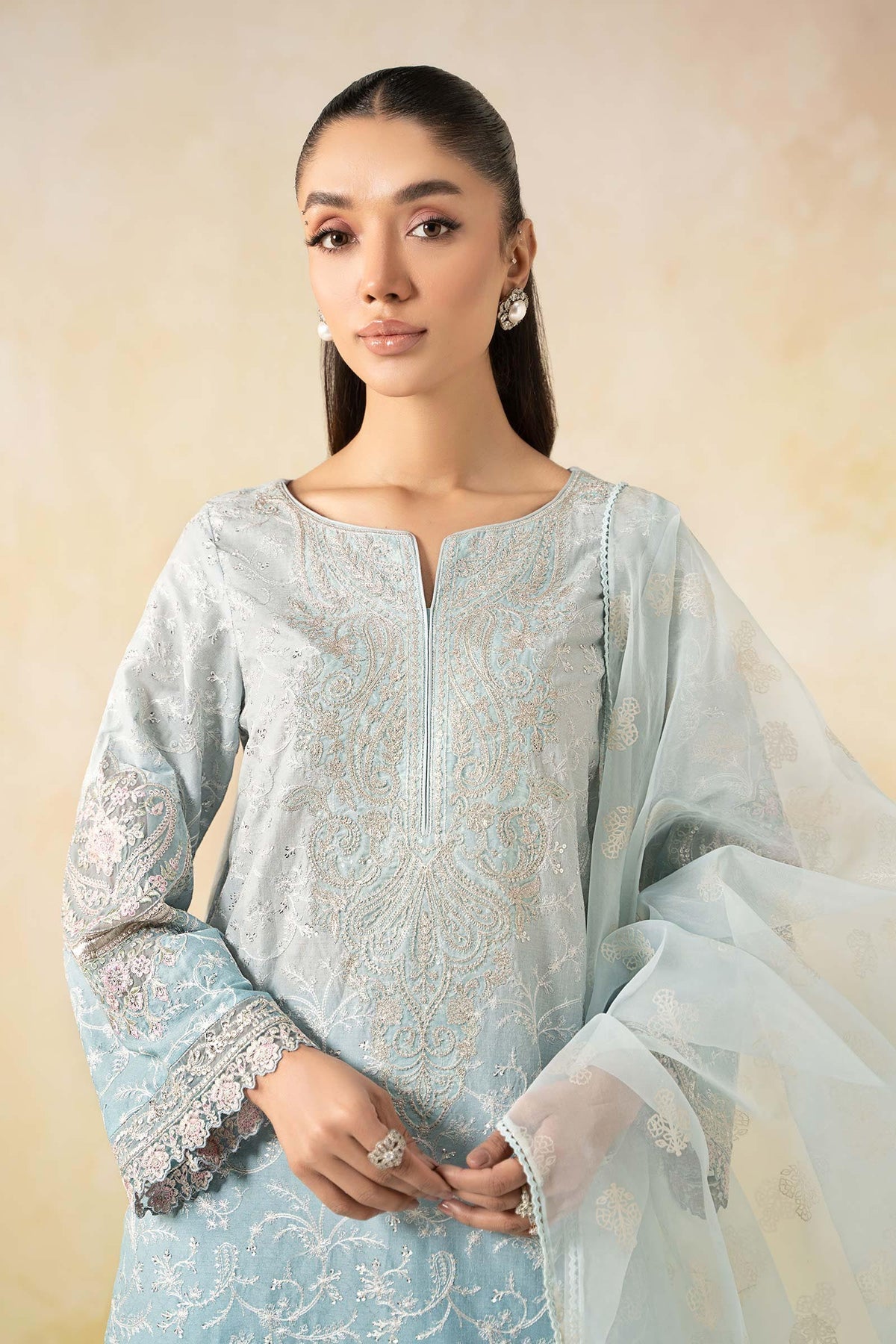 Maria B | Formal Wears | DW-EF25-13 L Light Blue Lawn