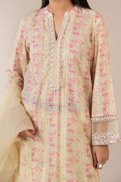 Maria B | Luxury Pret 25 | DW-EF25-18 M Pastel Yellow Lawn