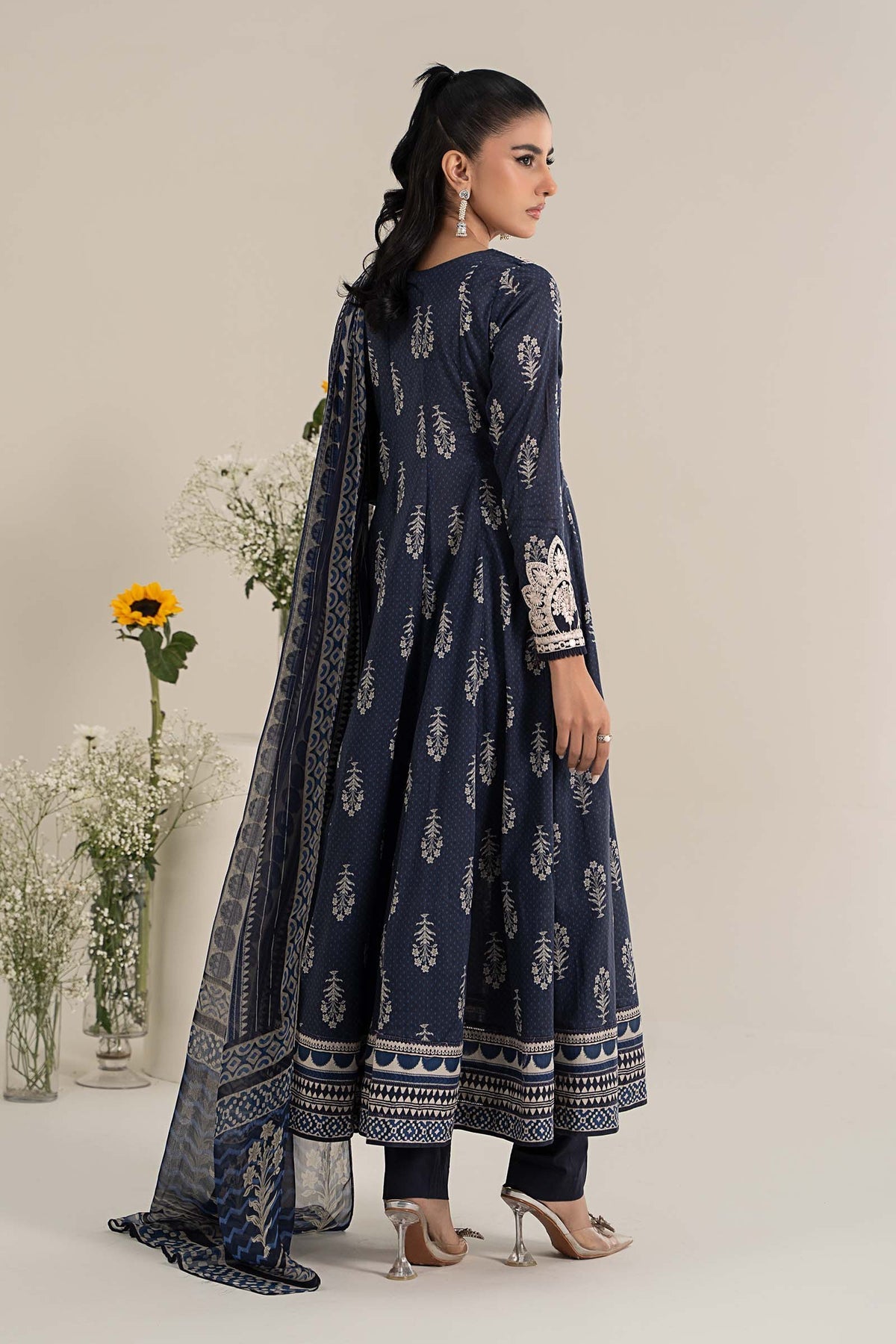 Maria B | Formal Wears | DW-EF25-22 S Navy Blue Lawn