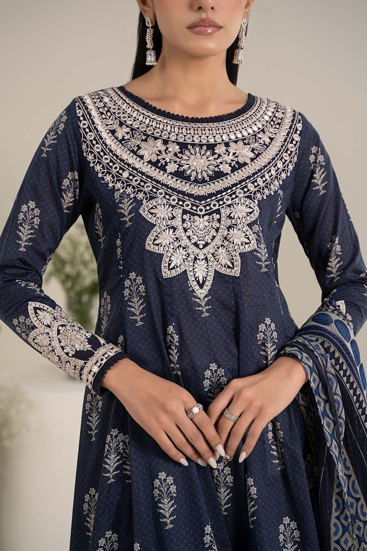 Maria B | Formal Wears | DW-EF25-22 M Navy Blue Lawn