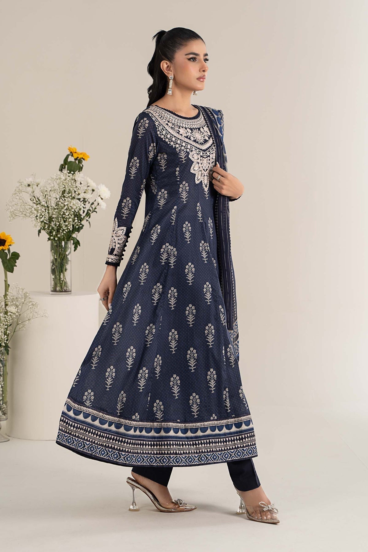 Maria B | Formal Wears | DW-EF25-22 XL Navy Blue Lawn