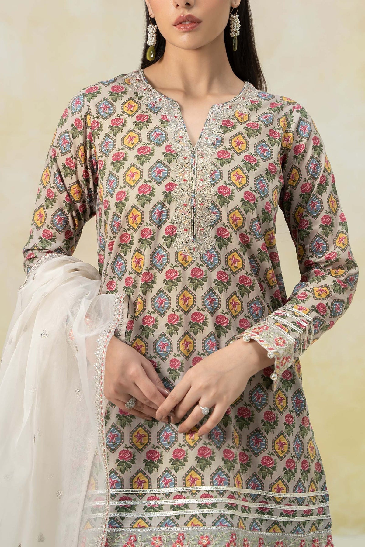 Maria B | Formal Wears | DW-EF25-25 M Off White Lawn
