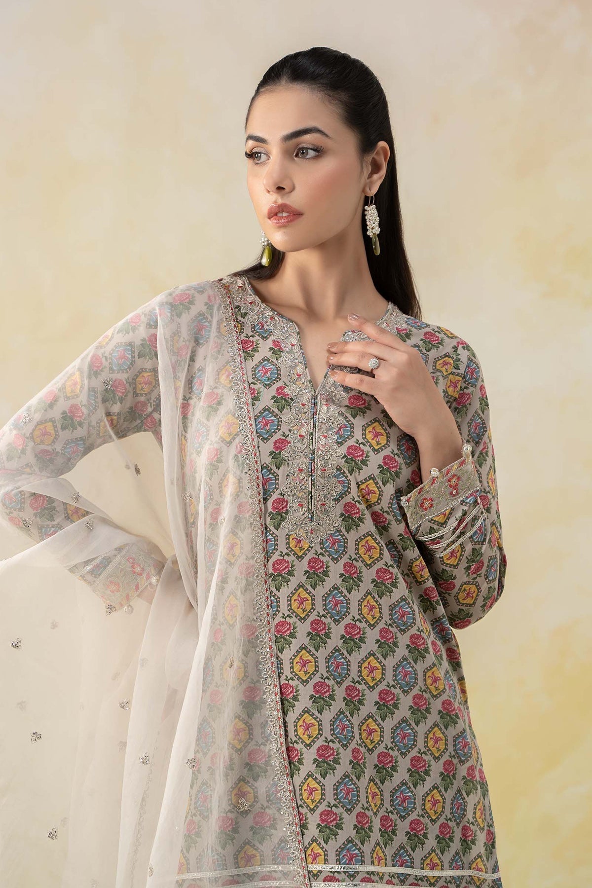 Maria B | Formal Wears | DW-EF25-25 L Off White Lawn