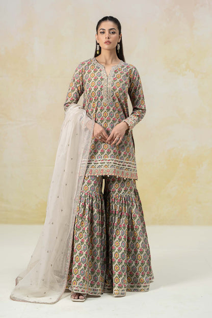 Maria B | Luxury Pret 25 | DW-EF25-25 XS Off White Lawn