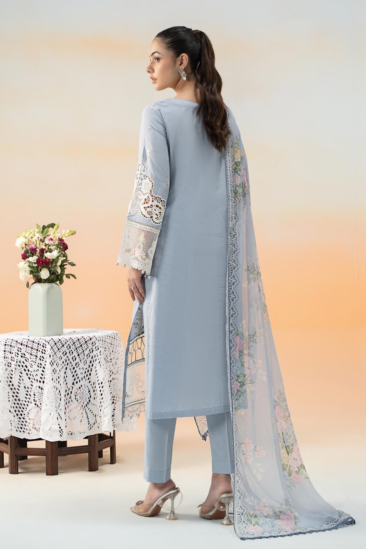 Maria B | Formal Wears | DW-EF25-35 S Light Blue Lawn