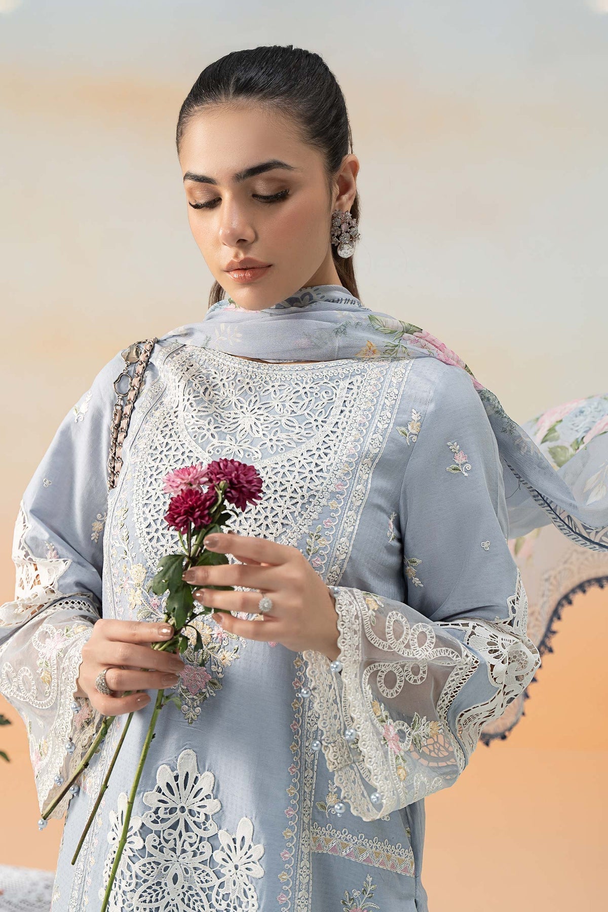 Maria B | Formal Wears | DW-EF25-35 L Light Blue Lawn