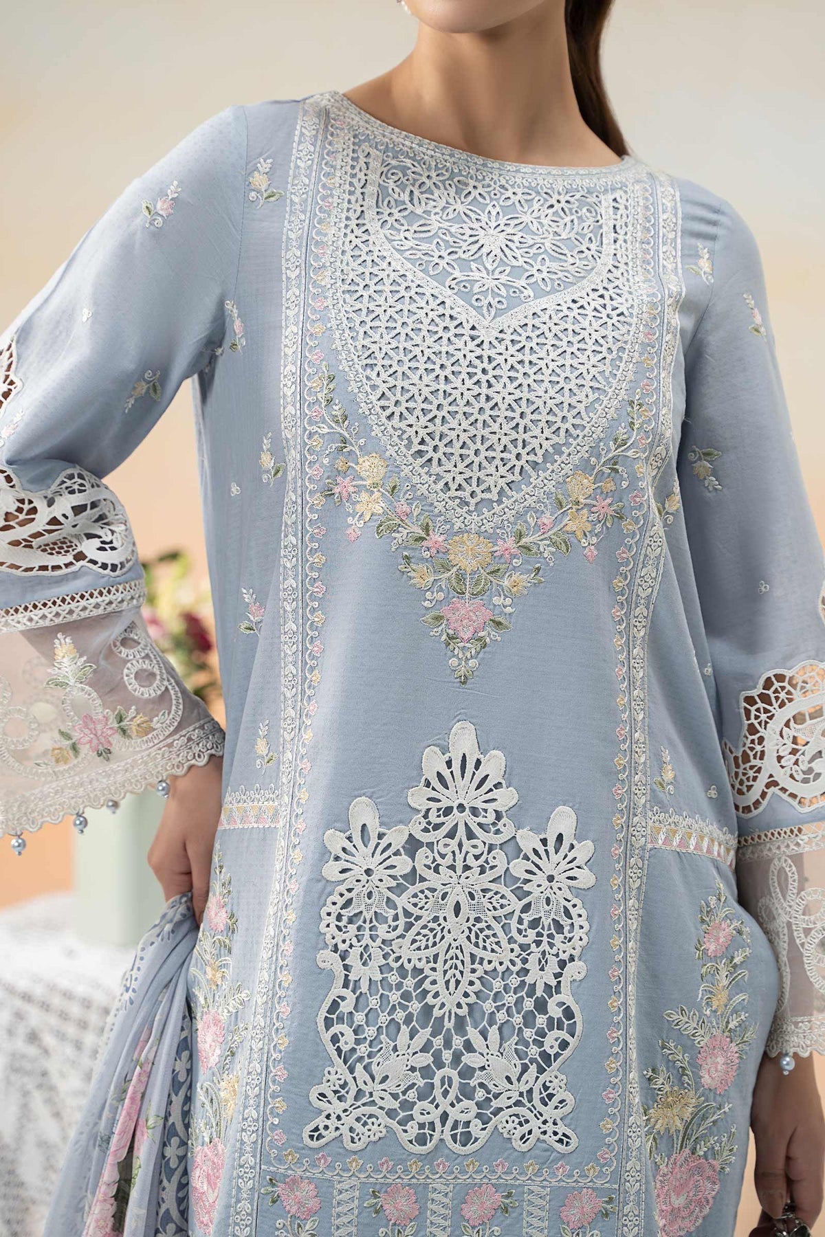 Maria B | Formal Wears | DW-EF25-35 M Light Blue Lawn