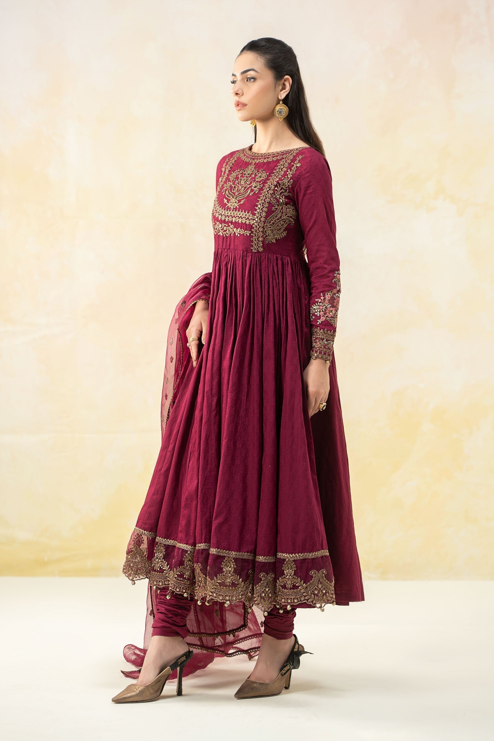 Maria B | Luxury Pret 25 | DW-EF25-43 L Magenta Lawn