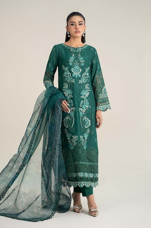 Maria B | Casual Pret 25 | DW-EF25-47 XS Teal Green Jacquard Lawn