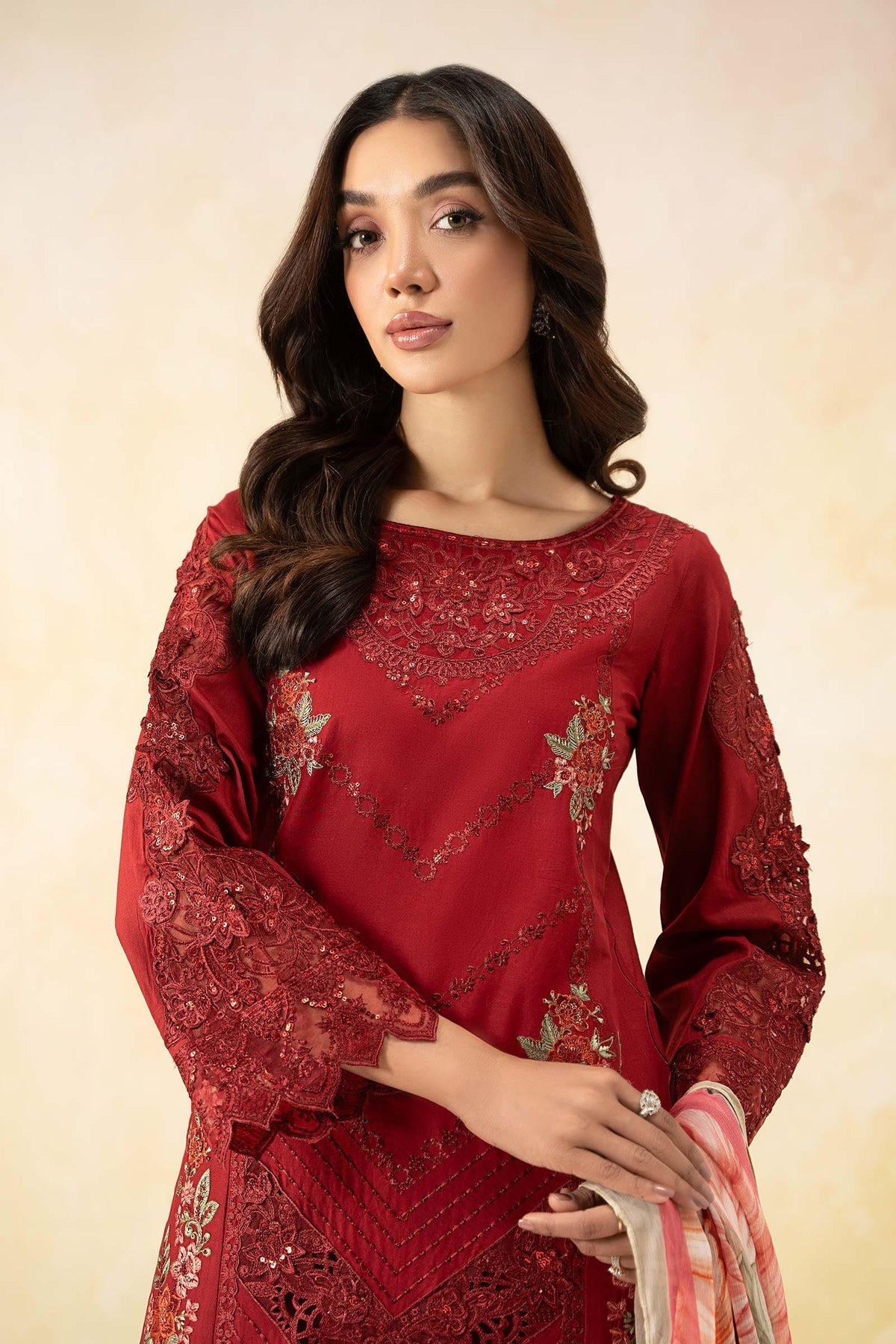 Maria B | Formal Wears | DW-EF25-53 M Red Lawn
