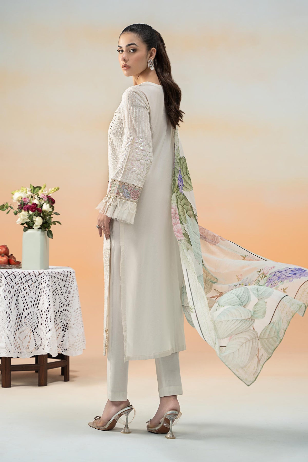 Maria B | Formal Wears | DW-EF25-66 S Off White Lawn