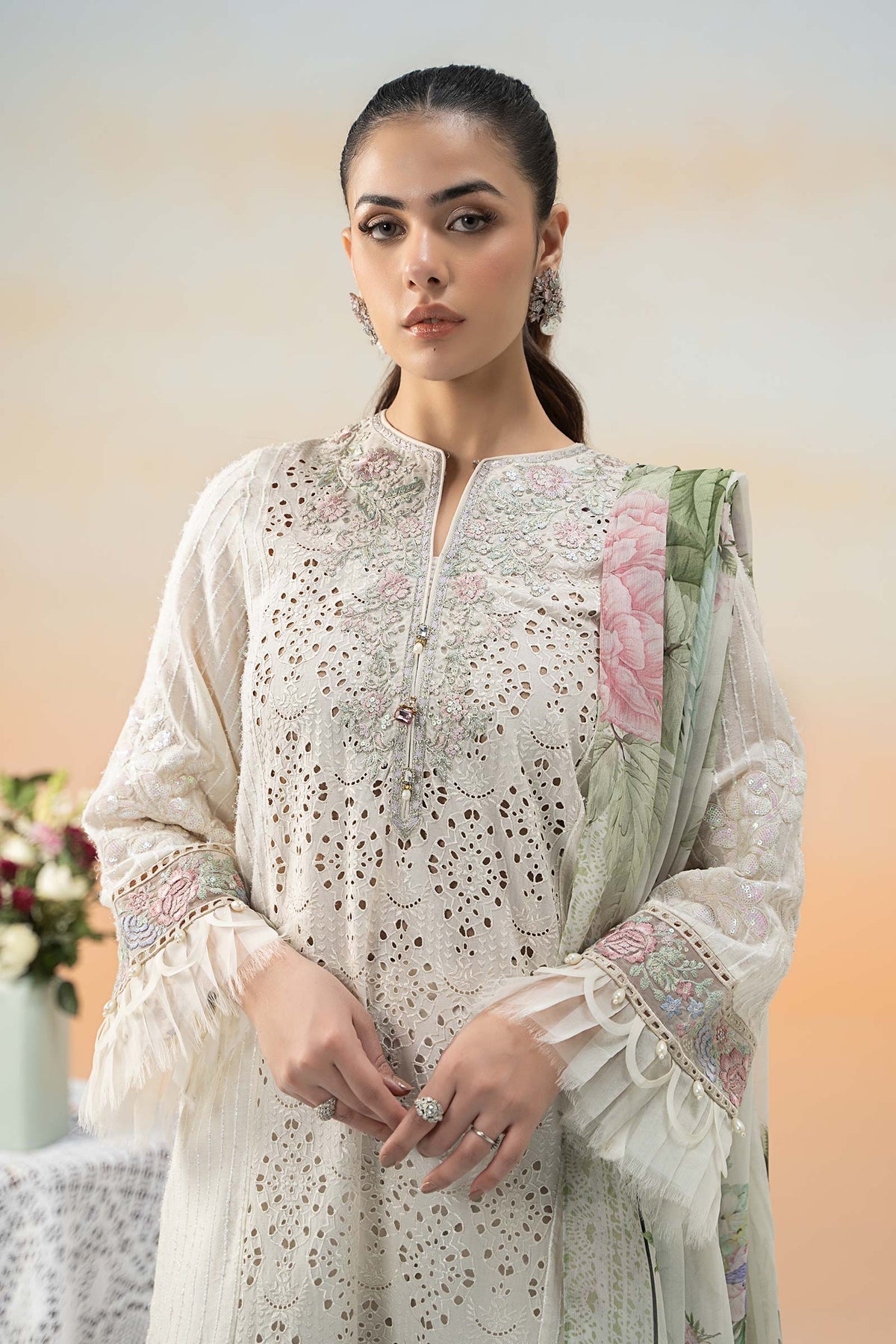 Maria B | Formal Wears | DW-EF25-66 M Off White Lawn