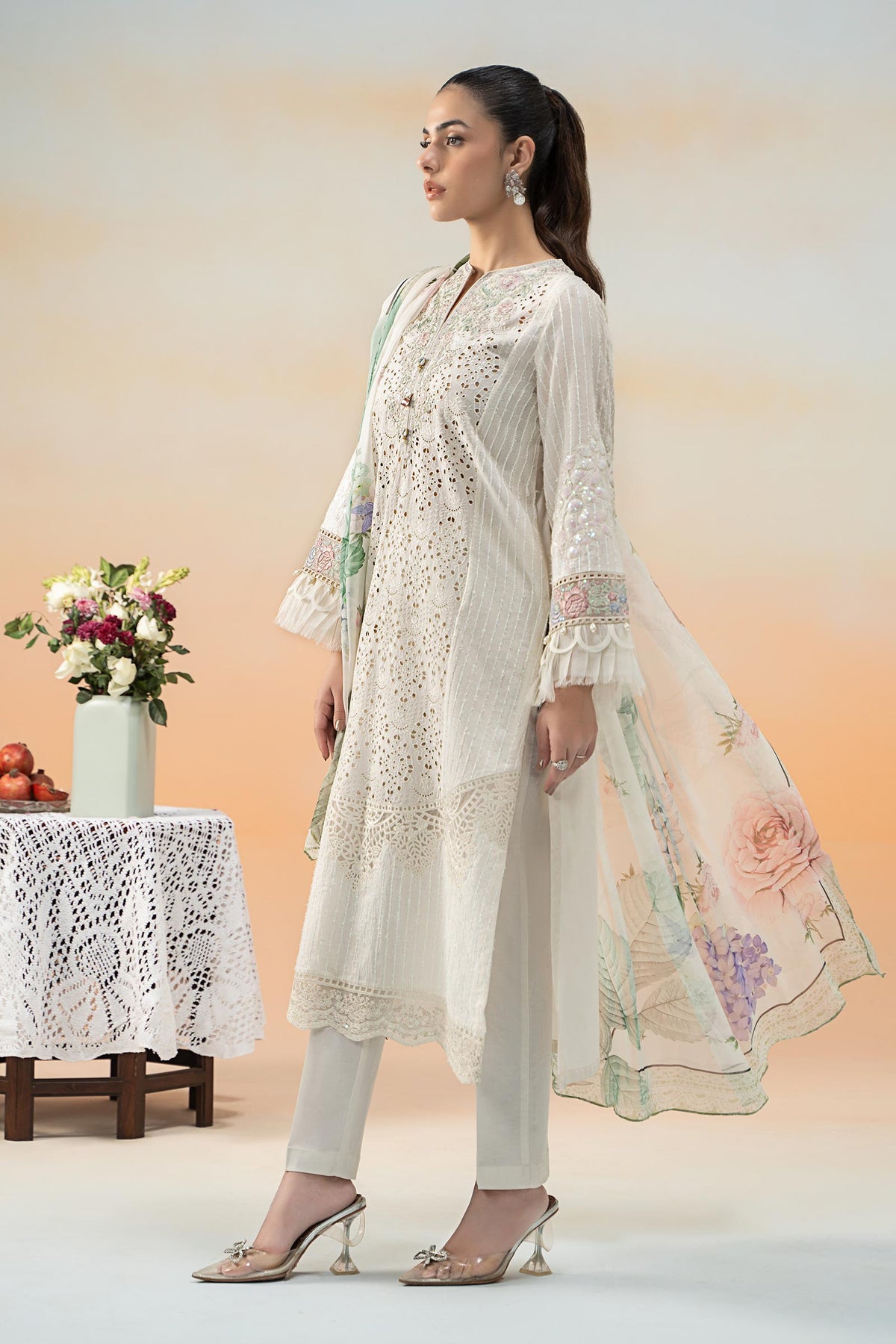 Maria B | Formal Wears | DW-EF25-66 XL Off White Lawn