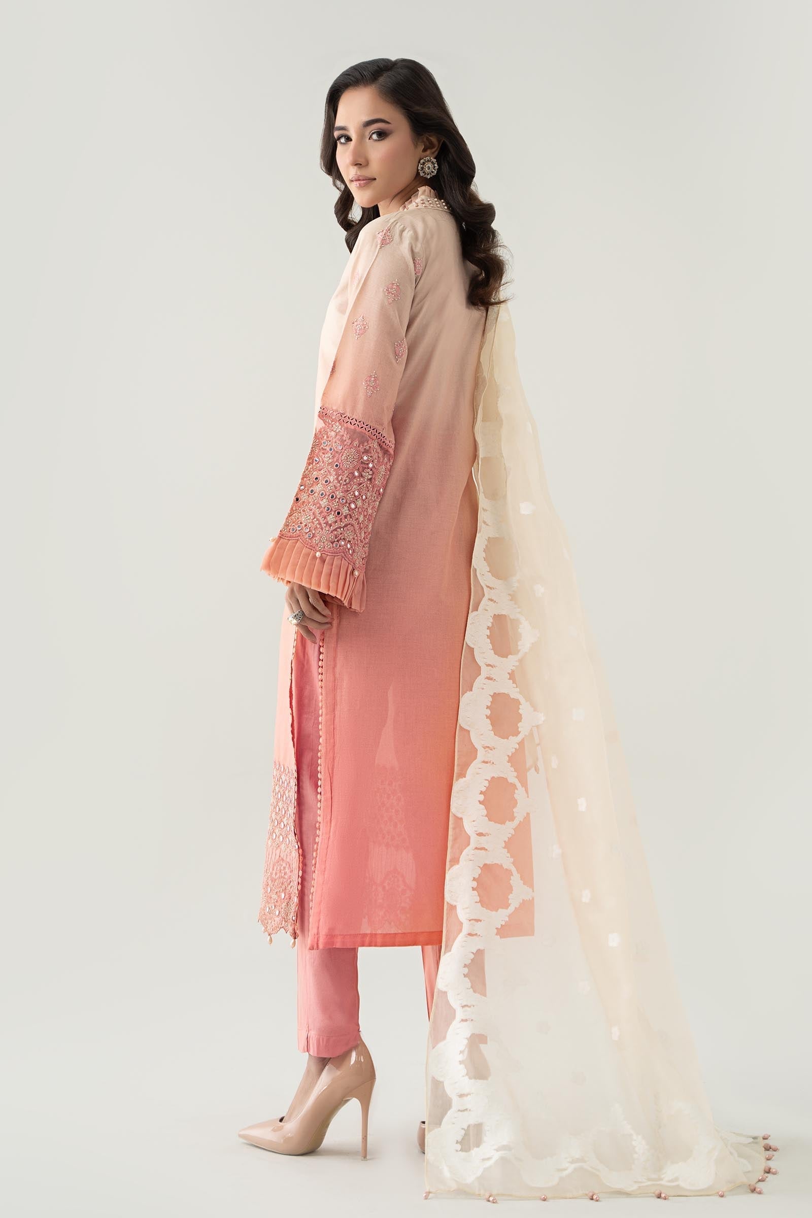 Maria B | Luxury Pret 25 | DW-EF23-41 S Peach Pink Lawn