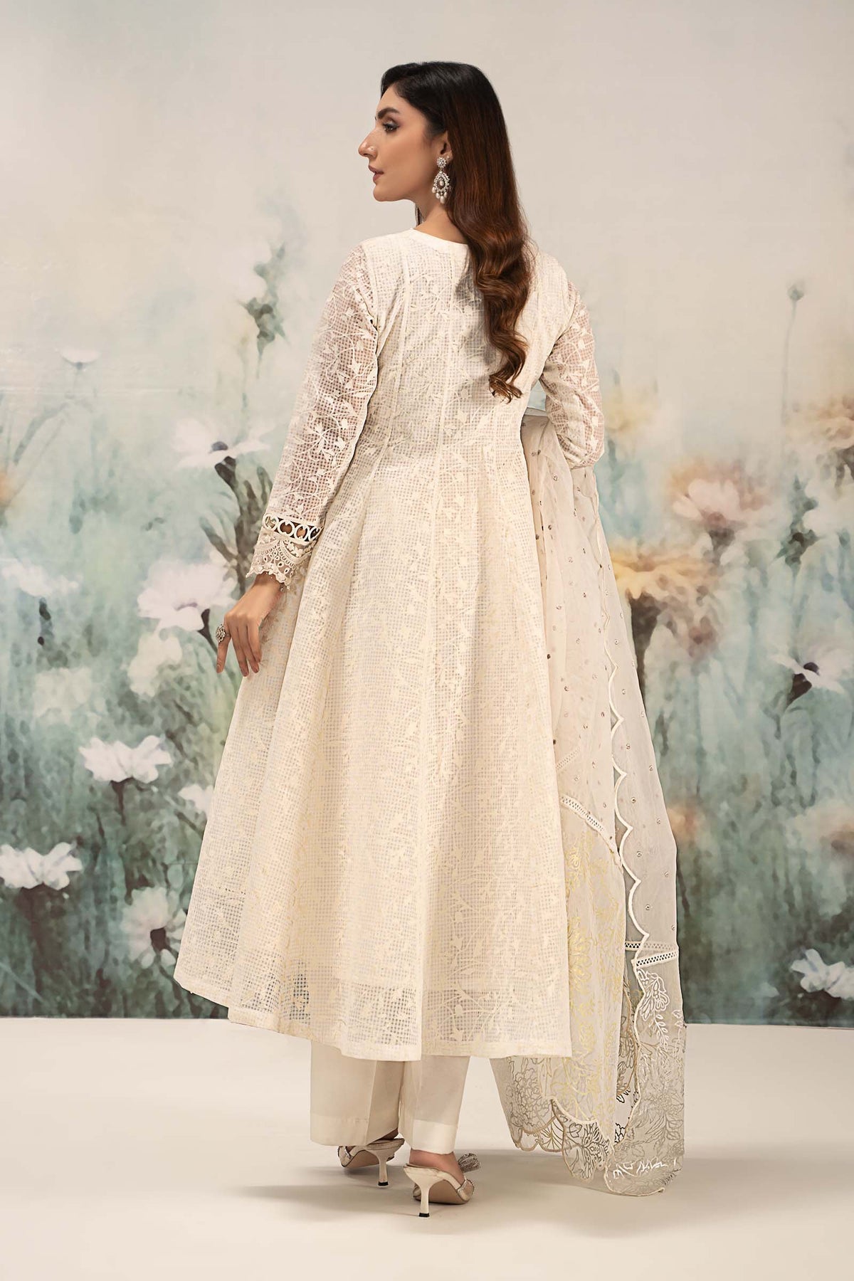 Maria B | Formal Wears | DW-EF25-101 S Off White Organza