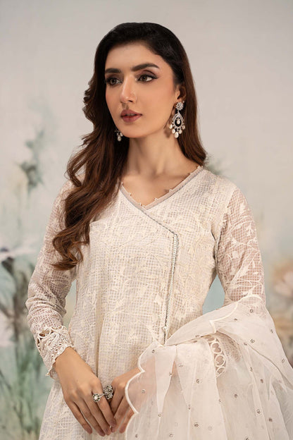 Maria B | Formal Wears | DW-EF25-101 M Off White Organza