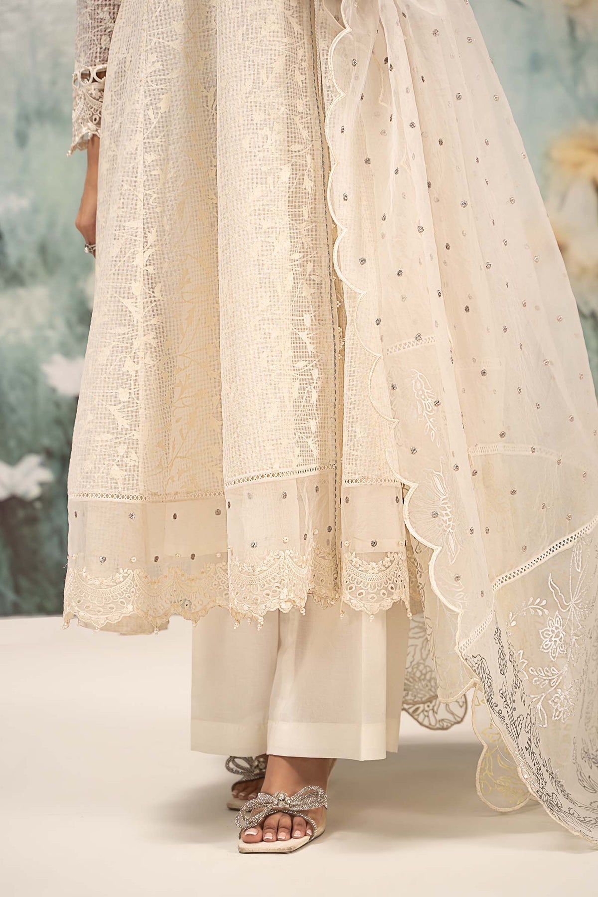 Maria B | Formal Wears | DW-EF25-101 L Off White Organza
