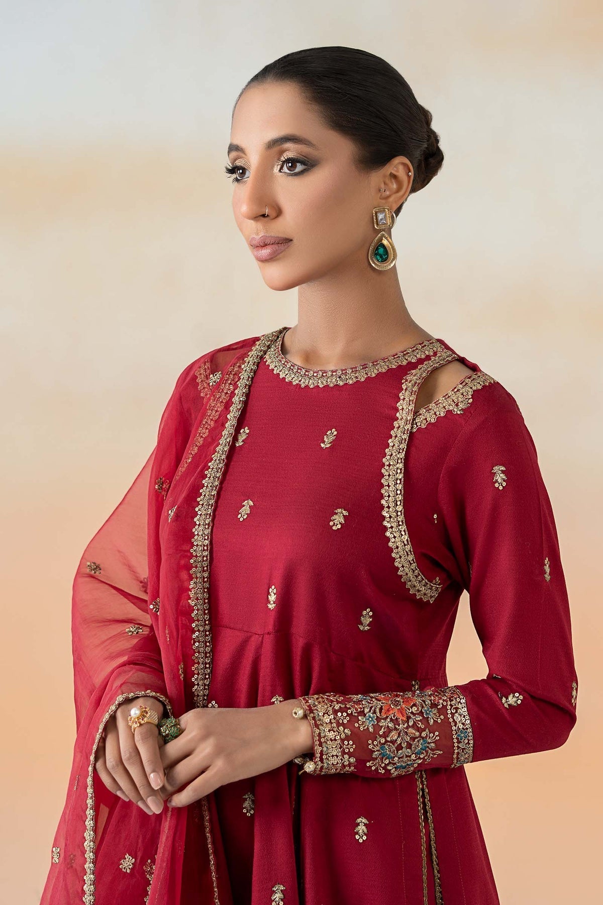 Maria B | Formal Wears | DW-EF25-19 L Red Lawn