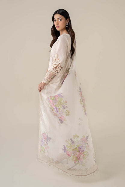 Maria B | Luxury Pret 25 | DW-EF25-35 S Ivory Dobby Lawn