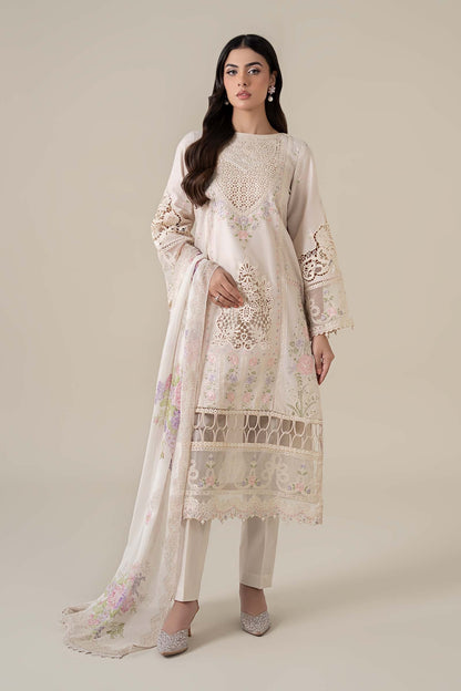 Maria B | Luxury Pret 25 | DW-EF25-35 XS Ivory Dobby Lawn