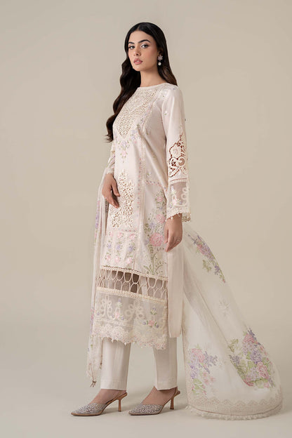 Maria B | Luxury Pret 25 | DW-EF25-35 M Ivory Dobby Lawn