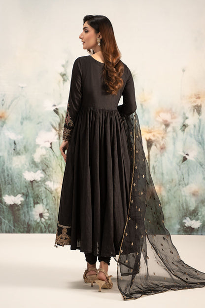 Maria B | Casual Pret 25 | DW-EF25-43 S Black Jacquard Lawn