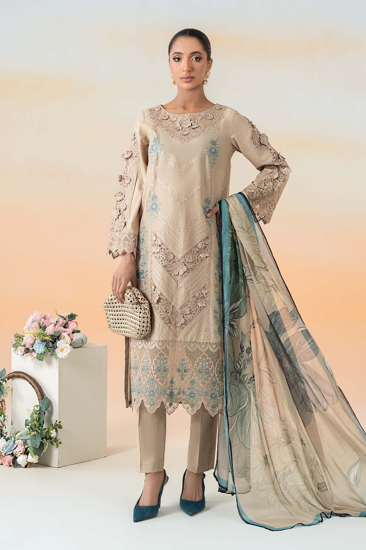 Maria B | Formal Wears | DW-EF25-53 S Coffee Lawn