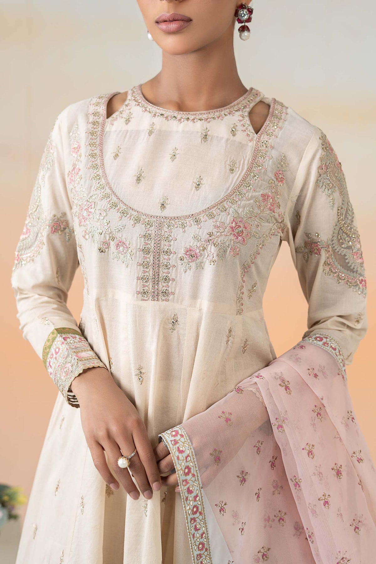 Maria B | Formal Wears | DW-EF25-60 M Off White Lawn