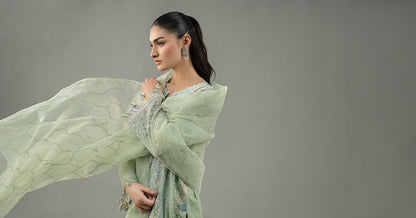 Maria B | Formal Wears | DW-EF25-69 XL Mint Green Lawn