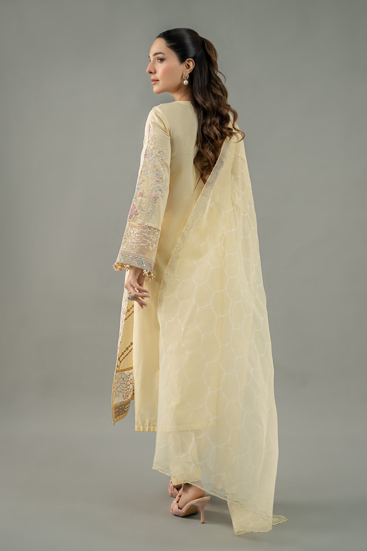 Maria B | Formal Wears | DW-EF25-69 S Yellow Lawn