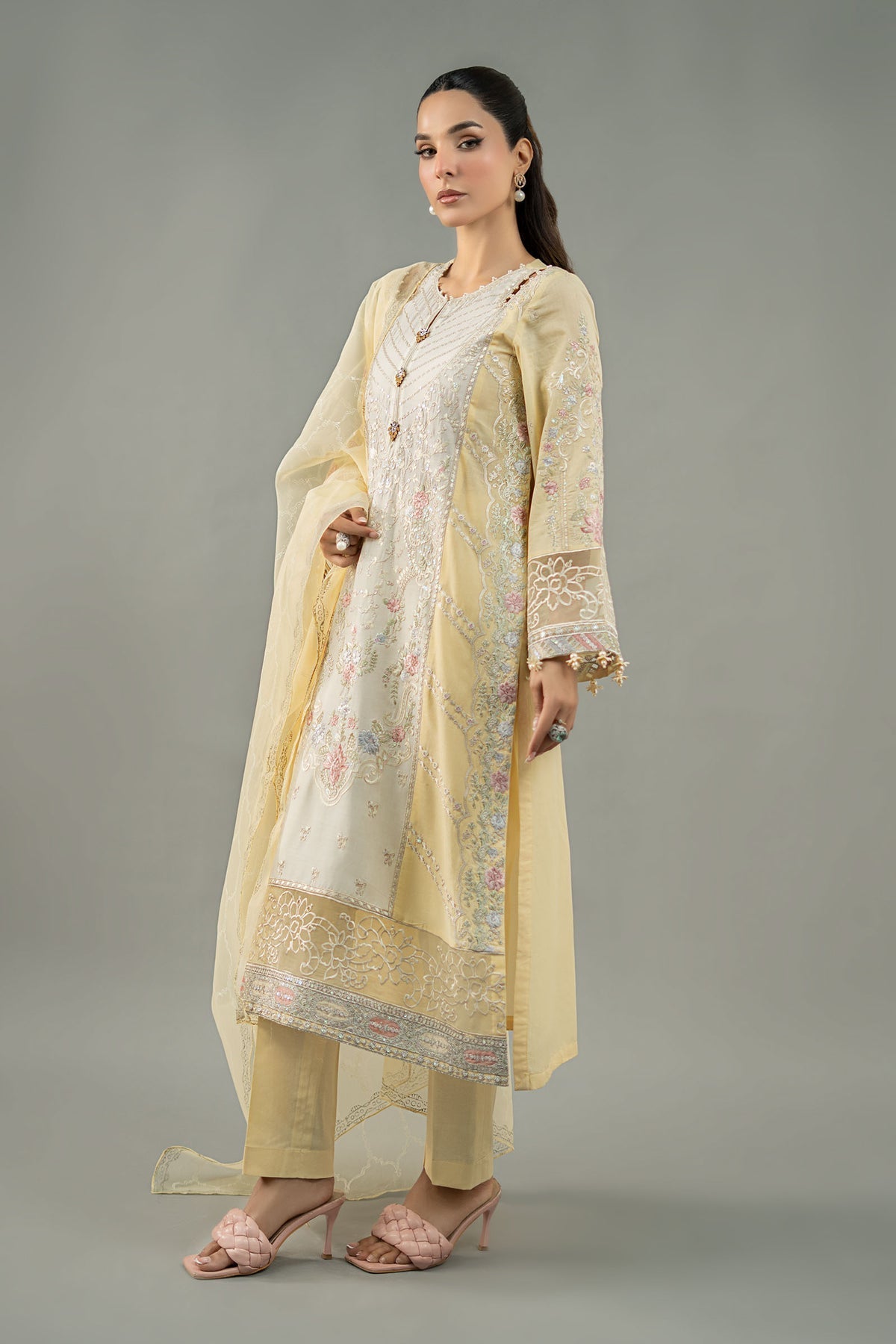 Maria B | Formal Wears | DW-EF25-69 XL Yellow Lawn