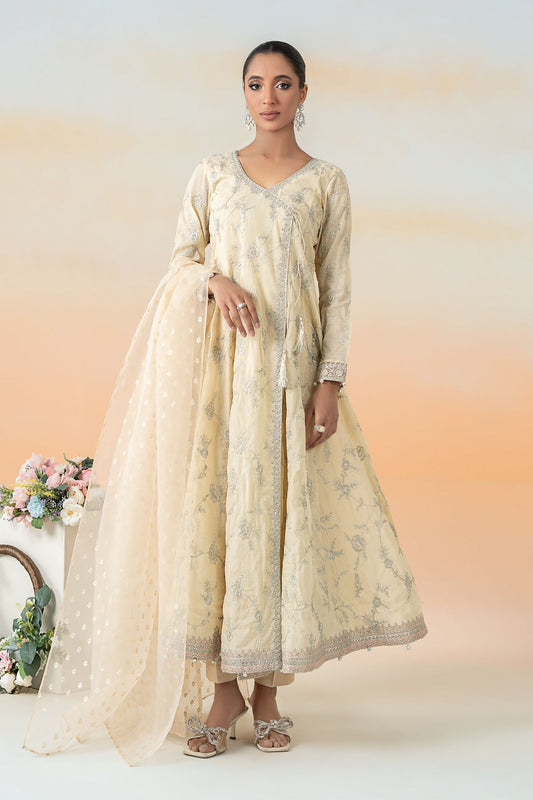 Maria B | Formal Wears | DW-EF25-78 XS Ivory Paper Cotton