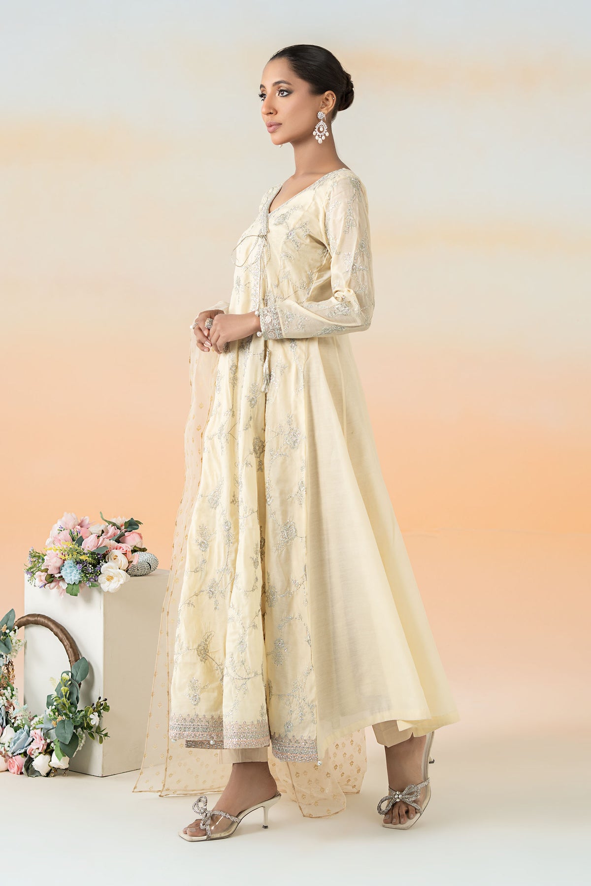 Maria B | Formal Wears | DW-EF25-78 XL Ivory Paper Cotton