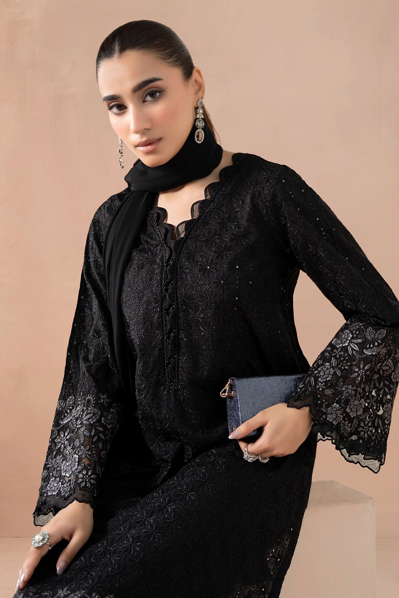 Maria B | Pre Fall Dresses | 3 Piece Embroidered Lawn Suit SS - Pakistani Designer Dress - by Maria B - Type : Ladies Clothes - 100% Original at Saira Sultan